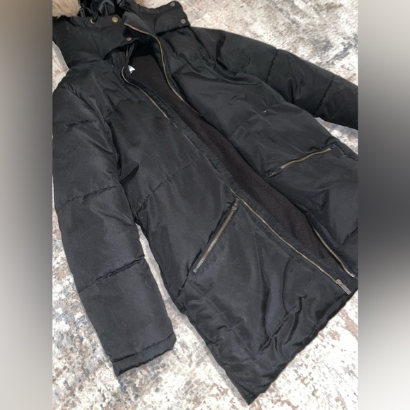Old Navy faux fur puffer parka size small petite - Picture 2 of 3